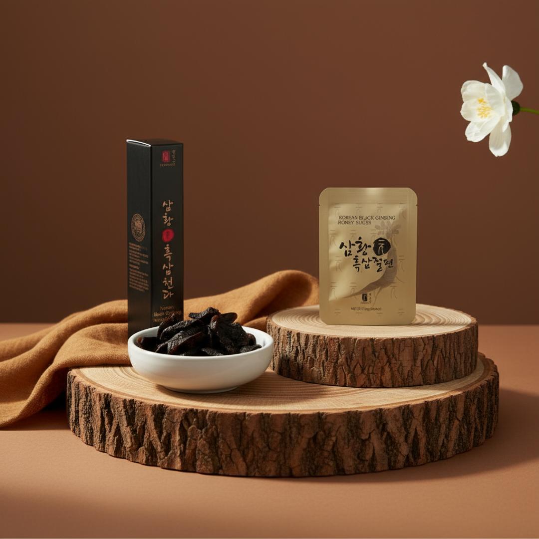 Ginseng Three-Piece Set (Ginseng slices、Ginseng essence、Black Ginseng )